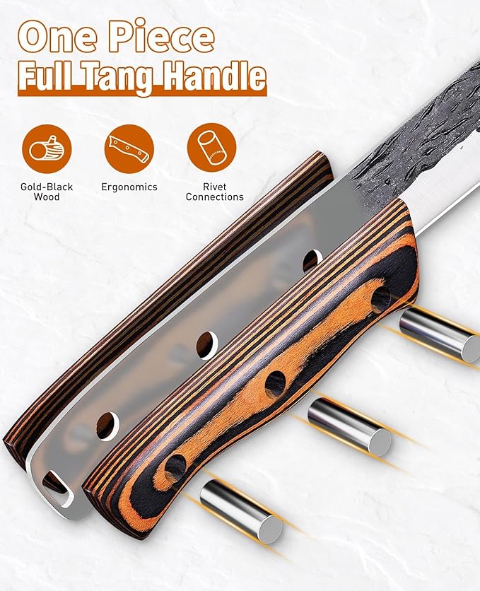 Naitesen Professional Brisket Carving Knife Set for Men, Grilling Knives, Hand Forged Super Sharp Butcher Slicing Knife Boning Knife for Meat Turkey Cutting Home Kitchen BBQ