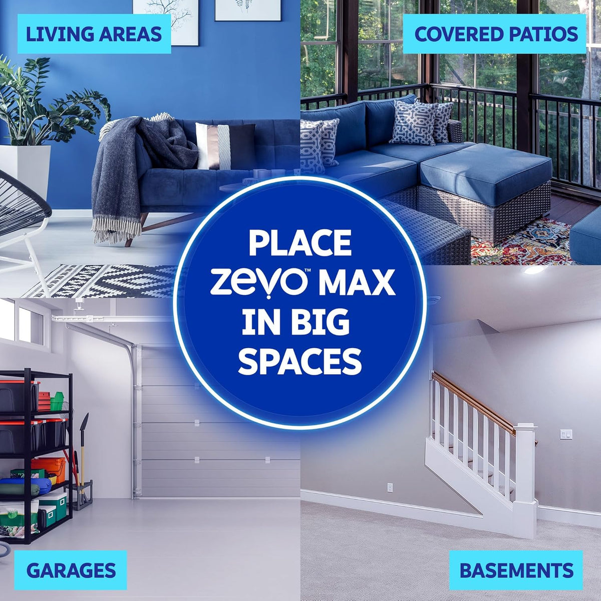 Zevo MAX Bug Catcher & Fly Trap for Indoors - Flying Insect Trap for Gnats, House & Fruit Flies - Use in Any Room - No-Mess Disposal (1 Plug in Base & 6 Cartridges)