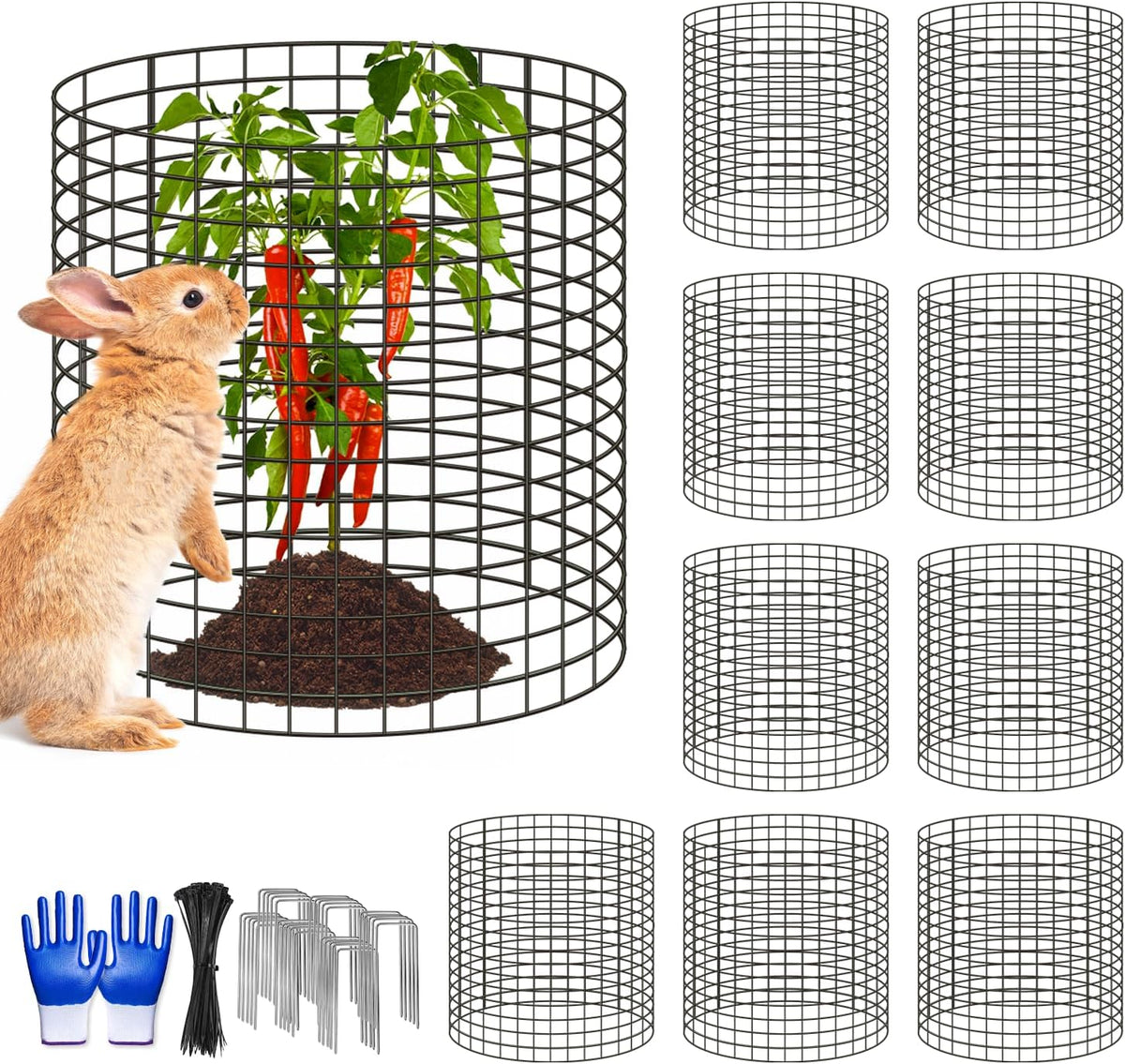 10 Pcs 11.8"x 11.8"/11.8"x 19.6" Available Chicken Wire Cloches for Plants, Plant Protector from Animal, Garden Covers Netting Iron Wire Mesh to Protect Plants Vegetables from Rabbit Squirrel Chicken