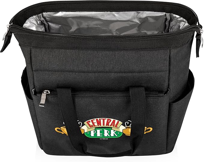 PICNIC TIME Friends Central Perk On The Go Lunch Bag, Soft Cooler Lunch Box, Insulated Lunch Bag, (Black)
