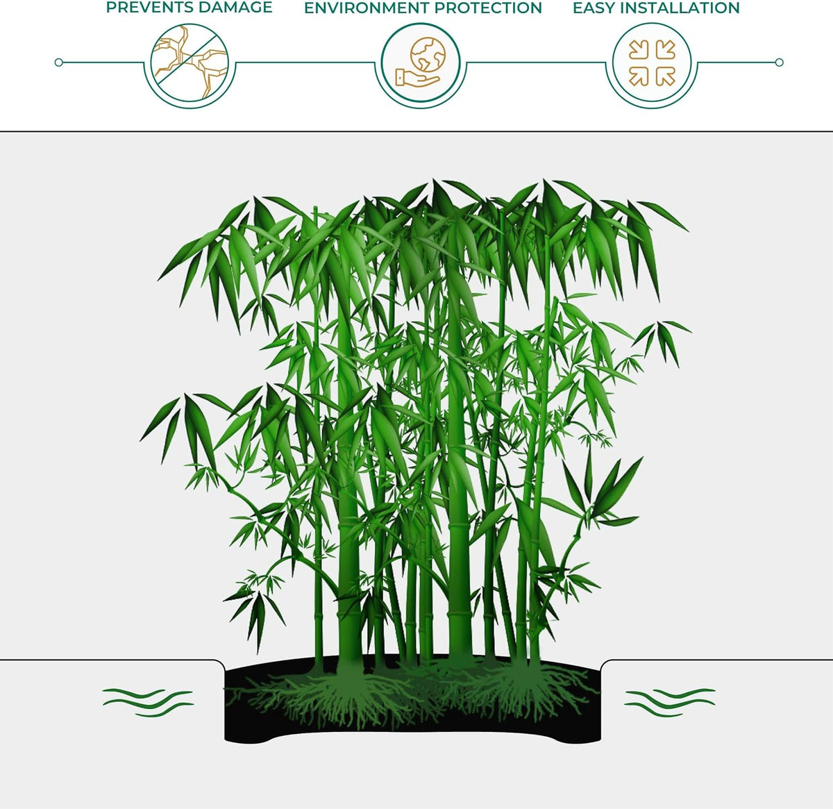 DeepRoot Water Barrier, Versatile Bamboo Barrier, Easy-to-Install Garden Barrier for Landscaping and Protection, Durable, Flexible, 36" x 100' Roll-60 mil Thickness, Black (WB 36/60-100)