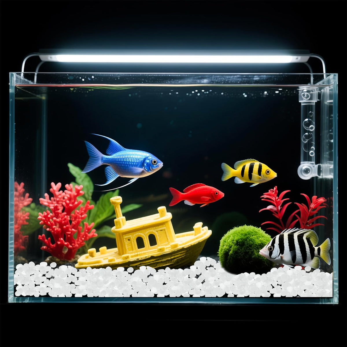 Glow in The Dark Rocks Outdoor Garden Pebbles Stones, 1.2Lbs White Fish Tank Glow Rocks Resin Glowing Pebbles for Garden/Aquarium/Planter/Walkway/Driveway