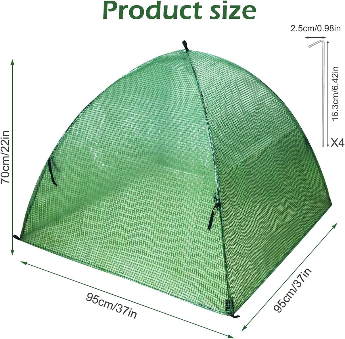 Plant Tent Outdoor Winter Shrub Cover Green Frost Tents Plant Covers Freeze Protection Tent Waterproof Plant Frost Protector Plant Guard Cover to Protect Plants Vegetable from Animals, 37X37X27Inch