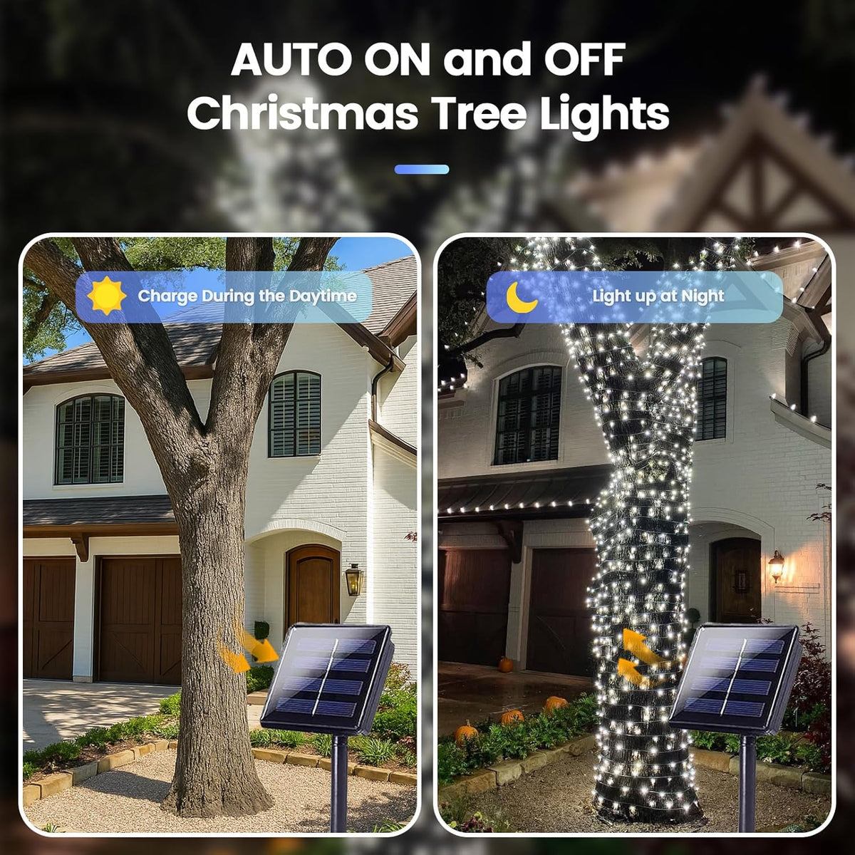 6 Pack 270FT Solar Christmas Lights Outdoor Waterproof, Super Bright 480 LED Solar String Lights with 8 Lighting Modes, Green Wire Twinkle Tree Light for Outside Xmas Party Decor (Cool White)