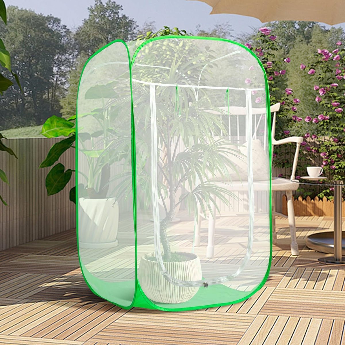59" x 35" x 35" Pop Up Garden Mesh Plant Cover, Plant Protectors Mesh Plant Enclosure, Garden Net Cage Pest Protection Guard Tent with Storage Bag for Protect Plant Vegetable Fruit from Birds Insects