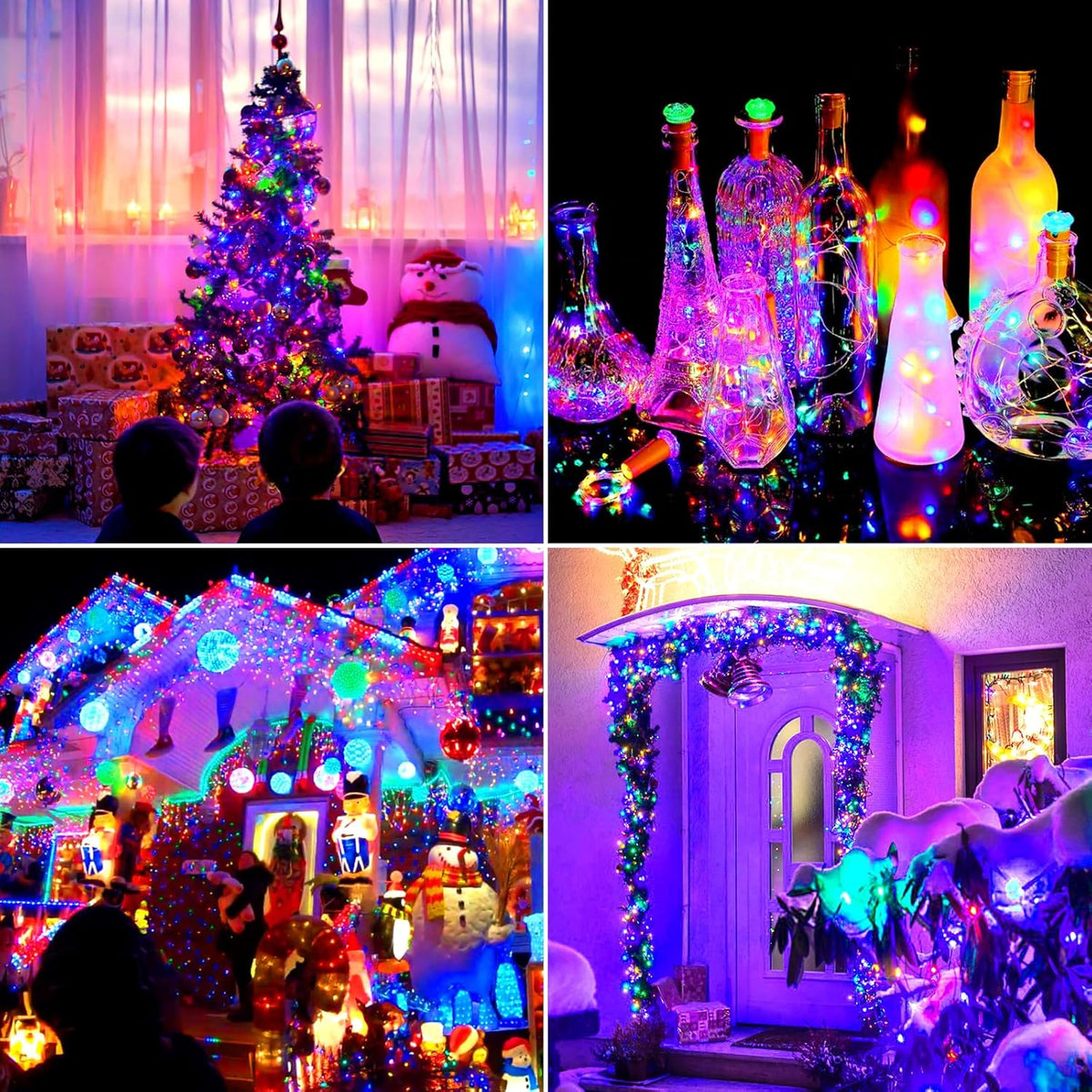 Brightever Outdoor Solar String Lights Waterproof, 2-Pack Total 80FT 200LED Solar Fairy Lights for Outside with 8 Lighting Modes, Solar Twinkle Lights for Yard, Christmas, Party (Multicolor)