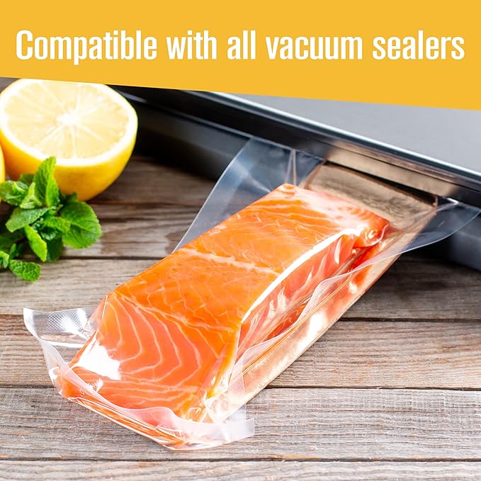 Houseables Vacuum Sealer Bags for Food, Vacuum Seal Bags, Food Saver Rolls 11 Inch, 50FT, 2 Pack, Large, Sealer Rolls, Sous Vide, Vac Airtight Storage, Vaccum Sealed, Store a Meal, Microwave & Freezer