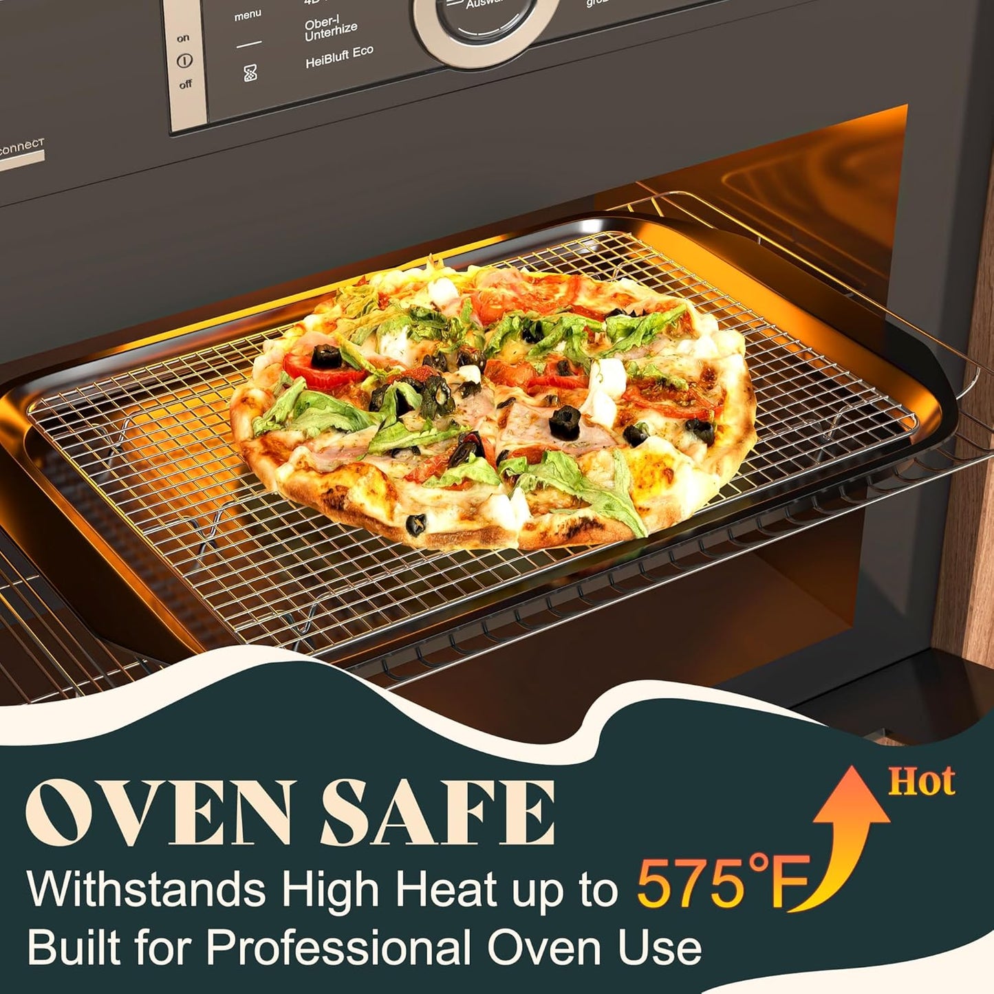 Cooling Racks for Cooking and Baking-11.5"x16.5" Oven Safe Premium Stainless Steel Heavy Duty Baking Rack Tight-Wire, Fits Half Sheet Pan for Roasting & Grilling & Cooking-1 Pack-Heavy Duty