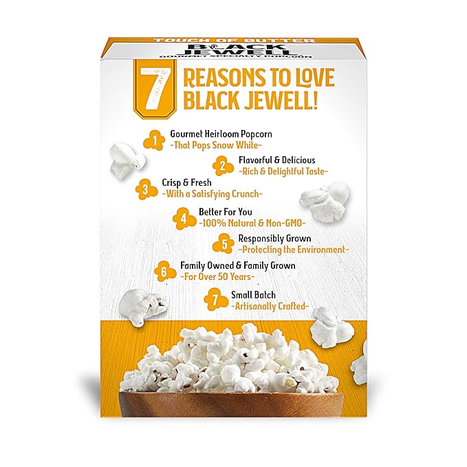 Black Jewell Gourmet White Microwave Popcorn, Touch of Butter,10.5 Ounces (Pack of 3)