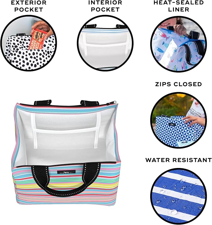 SCOUT Eloise Lunch Bag - Lightweight Insulated Soft Lunch Box, Opens Wide, Zips Closed, Interior Pocket, for Women, Work, Beach, Travel, Pool & Picnic