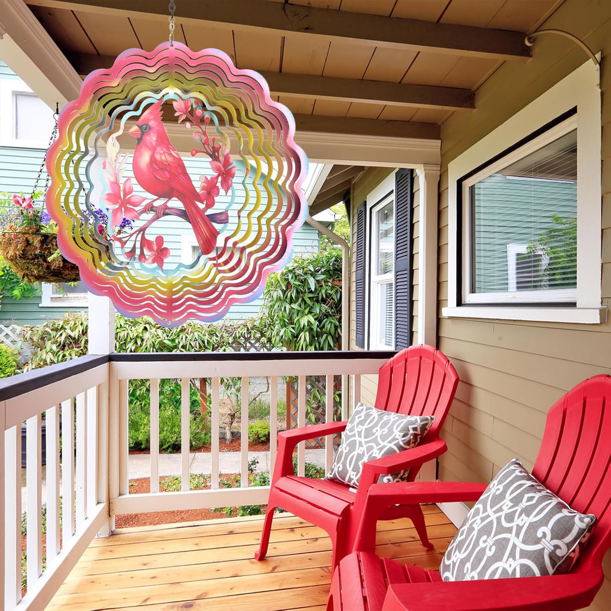Wind Spinners Outdoor Cardinal Bird - Birthday Gifts for Women Mom Grandma, Hanging Wind Sculptures 12 inch 3D Wind Spinner for Garden Decor for Outside, Garden, Patio, Yard, Outdoor