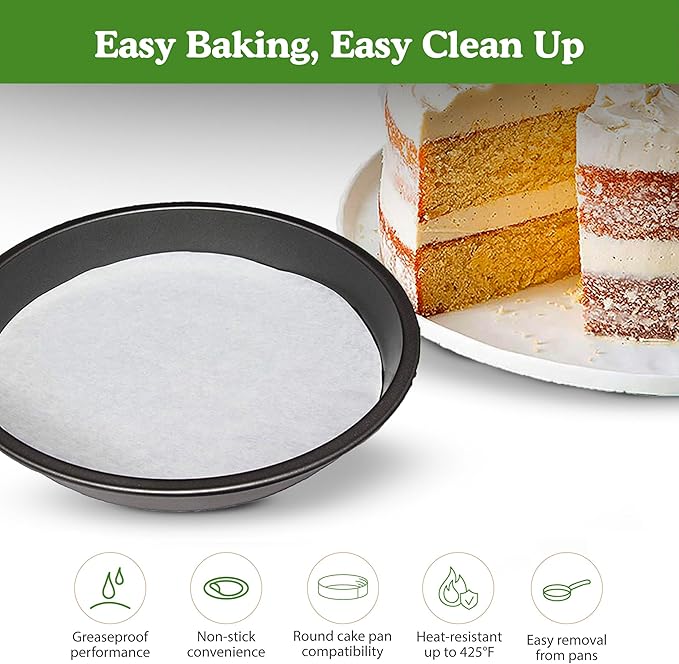Regency Wraps Parchment Paper Circles, Greaseproof Liners for Non-Stick Baking in Round Cake Pans, Springform Pans and Air Fryers, 9" Bulk Pack 200 Count