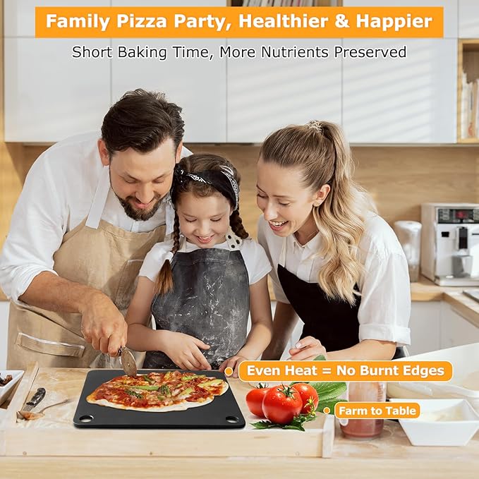 Baking Steel for Oven & Grill, Pizza Steel, 13x13” Pizza Baking Pan for Artisan Pizza, Multi-Purpose Baking Tool for Home Cooks & Pizza Lovers, Fast Heating(.25" Thick)