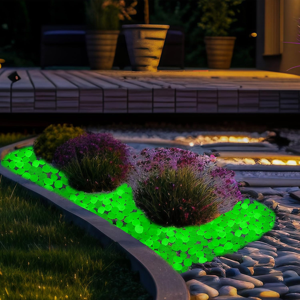 Glow in The Dark Fish Tank Rocks,Green Glowing Rocks Stones Resin Glow in Dark Pebbles for Outdoor Garden, Fish Tank, Aquarium, Landscaping,Driveway Decoration,1.4 Lb