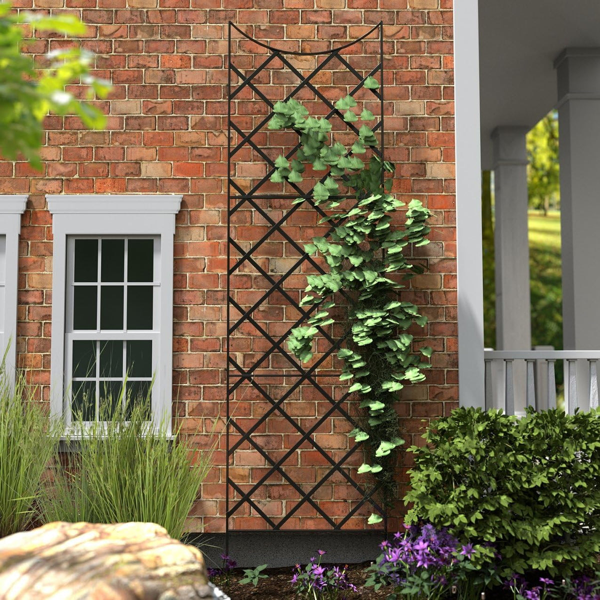 Panacea 89655 Giant Trellis, Includes Wall-Mounting Brackets, 108-Inch Height by 30-Inch Width, Black