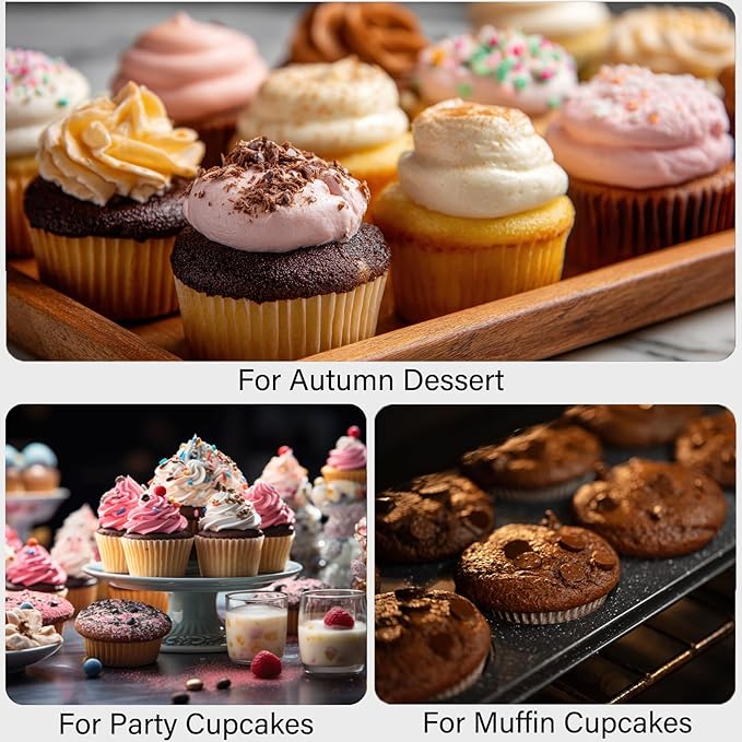 4 Pack Mini Muffin Pan with 1000 Mini Cupcake Liners, Mini Cupcake Pans Muffin Tin Nonstick 24 Cup, Carbon Steel Baking Pans Supplies