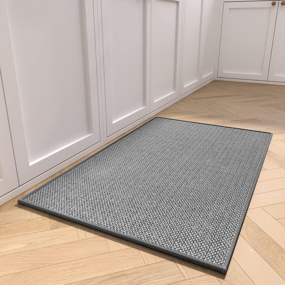 Kitchen Rugs and Mats Non Skid Washable, Absorbent Runner Rugs for Kitchen, Front of Sink, Kitchen Mats for Floor (Dark Grey, 20"x32")