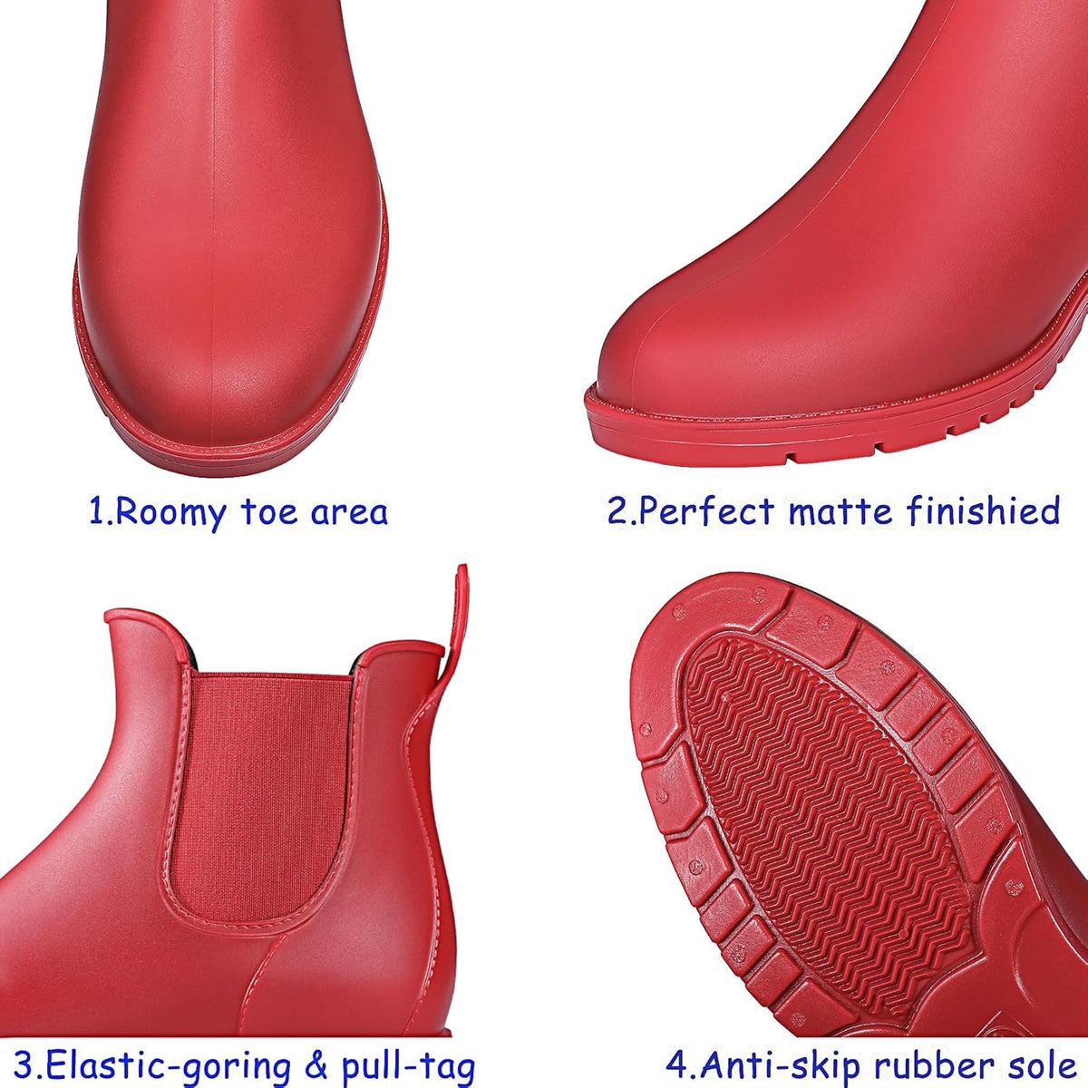 Asgard Women's Ankle Rain Boots Waterproof Chelsea Boots