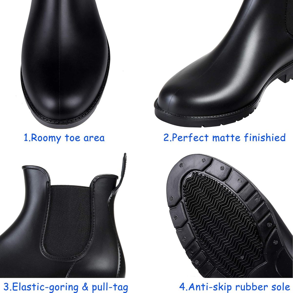 Asgard Women's Ankle Rain Boots Waterproof Chelsea Boots