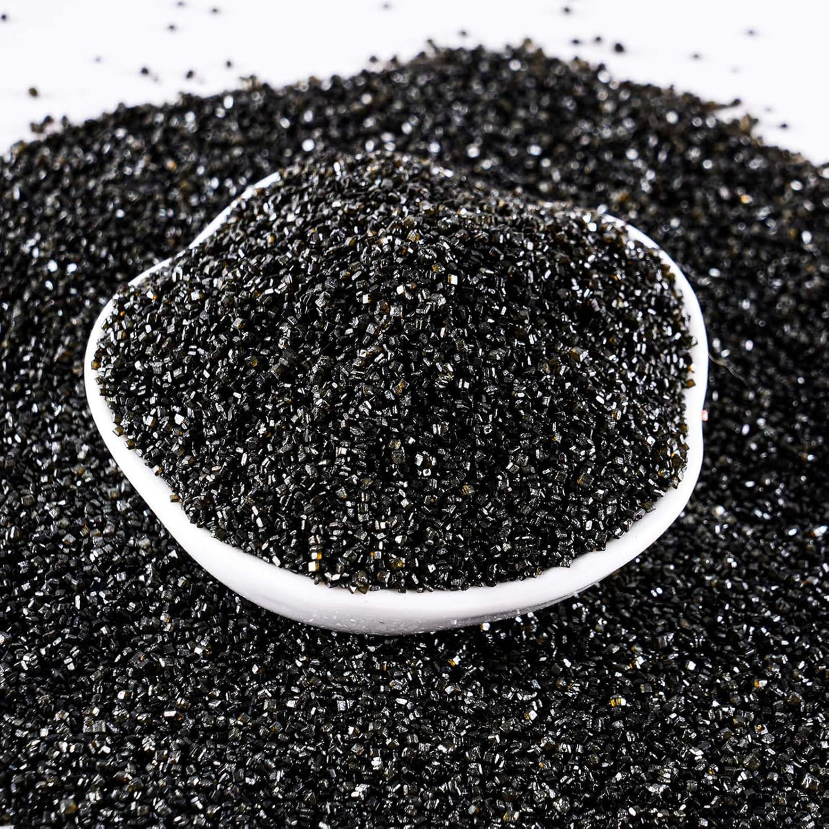 Kasvan Sanding Sugar Sprinkles - Edible Sugar Crystals, Baking Cake Decorations, Ice Cream Toppings cupcake Decorating, Wedding Party Chirstmas Supplies, 85g/3.2oz (Black)