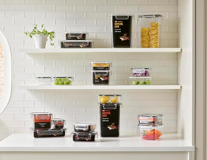 Airtight Food Storage Container With Lid (21.6oz) Leak-Proof Lunch Box | BPA-Free | Meal Prep | Microwave, Freezer and Dishwasher Safe | Kitchen Fridge Organizer Boxes | Fresher Food