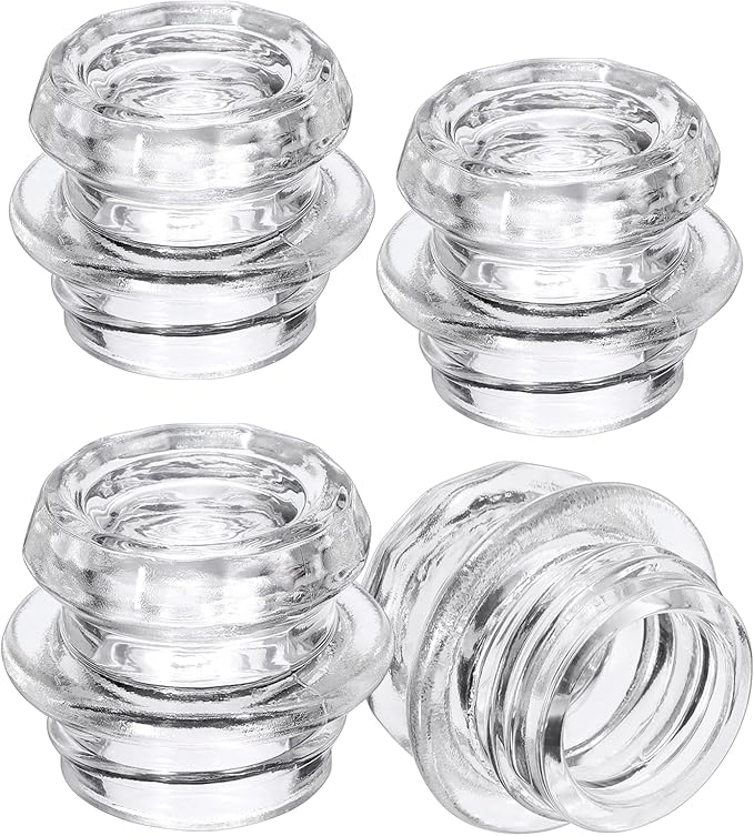 4 Pack Coffee Percolator Glass Top Replacement, Clear Coffee Filter Glass Knob for Electric and Stove Pots, Heat-Resistant Percolator Parts Camping Accessories for Coffee Filter and Makers