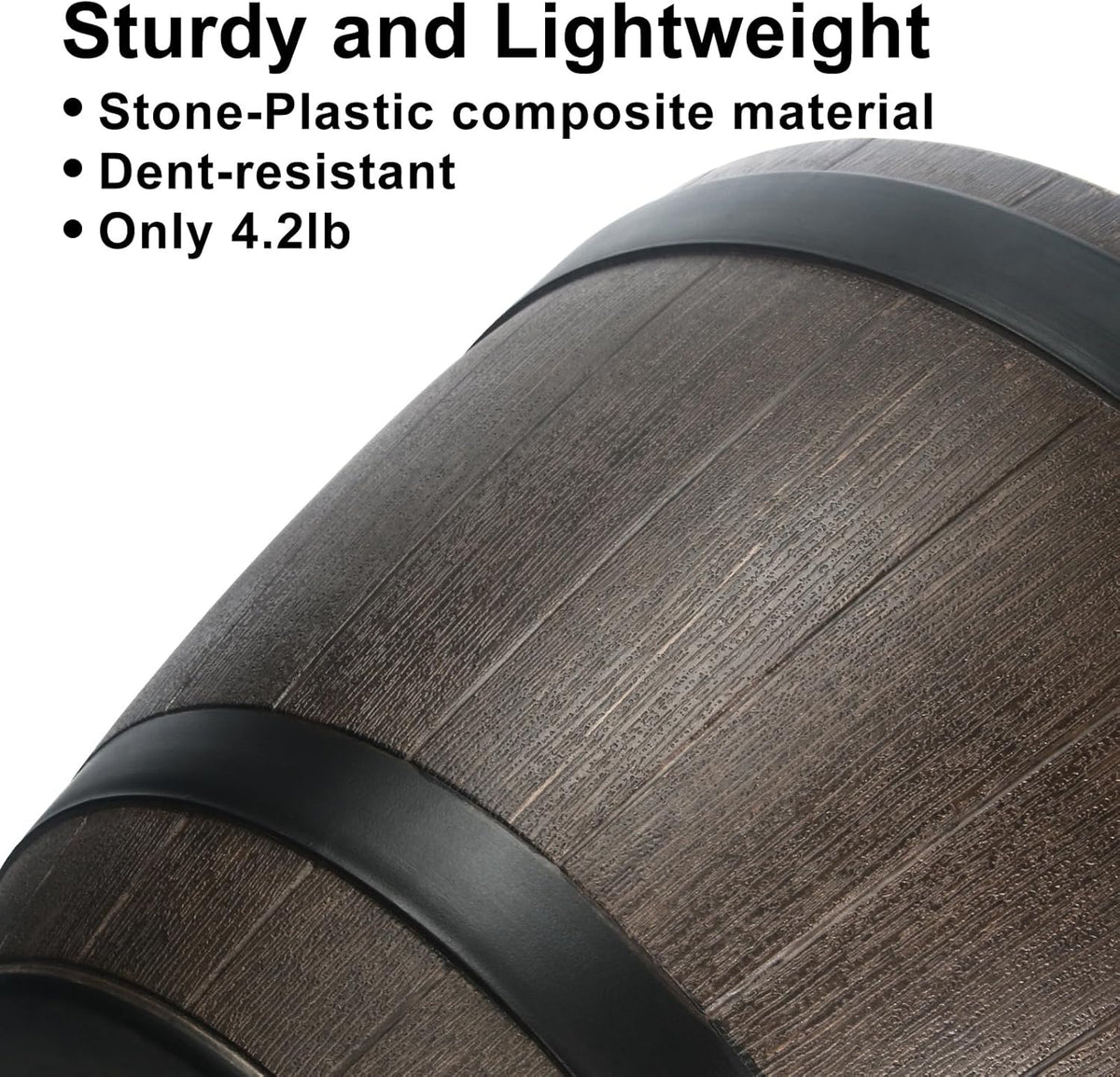 Large Whiskey Barrel Planter for Outdoor Plants - Flower Pots Garden Wine Barrel Planter Outdoor - 21" D x 15" H