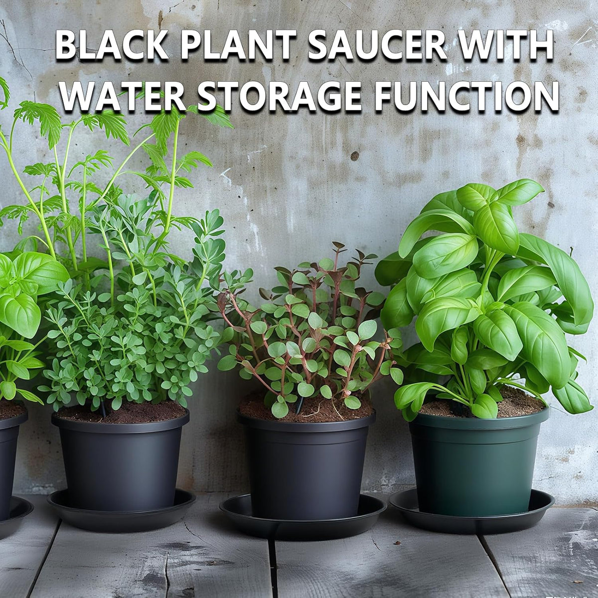 9 Pack Plant Saucer Set, 3pcs 8 inch 3pcs 10 inch 3pcs 12 inch Heavy Duty PP Plastic Pot Trays, Durable Water Catcher Plates & Drip Trays for Indoor Outdoor Gardening