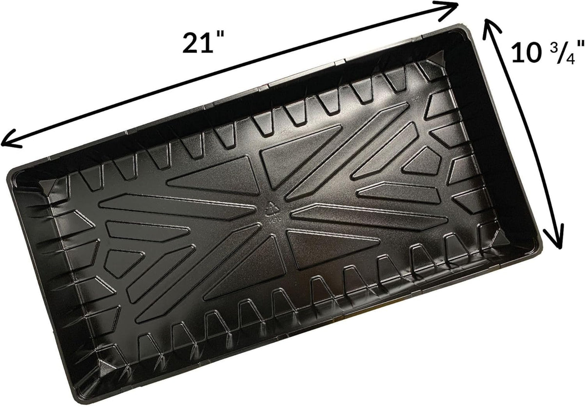 Jiffy Seed Starting Watertight Plastic Plant Tray, 10.75" x 21" - 10 Trays