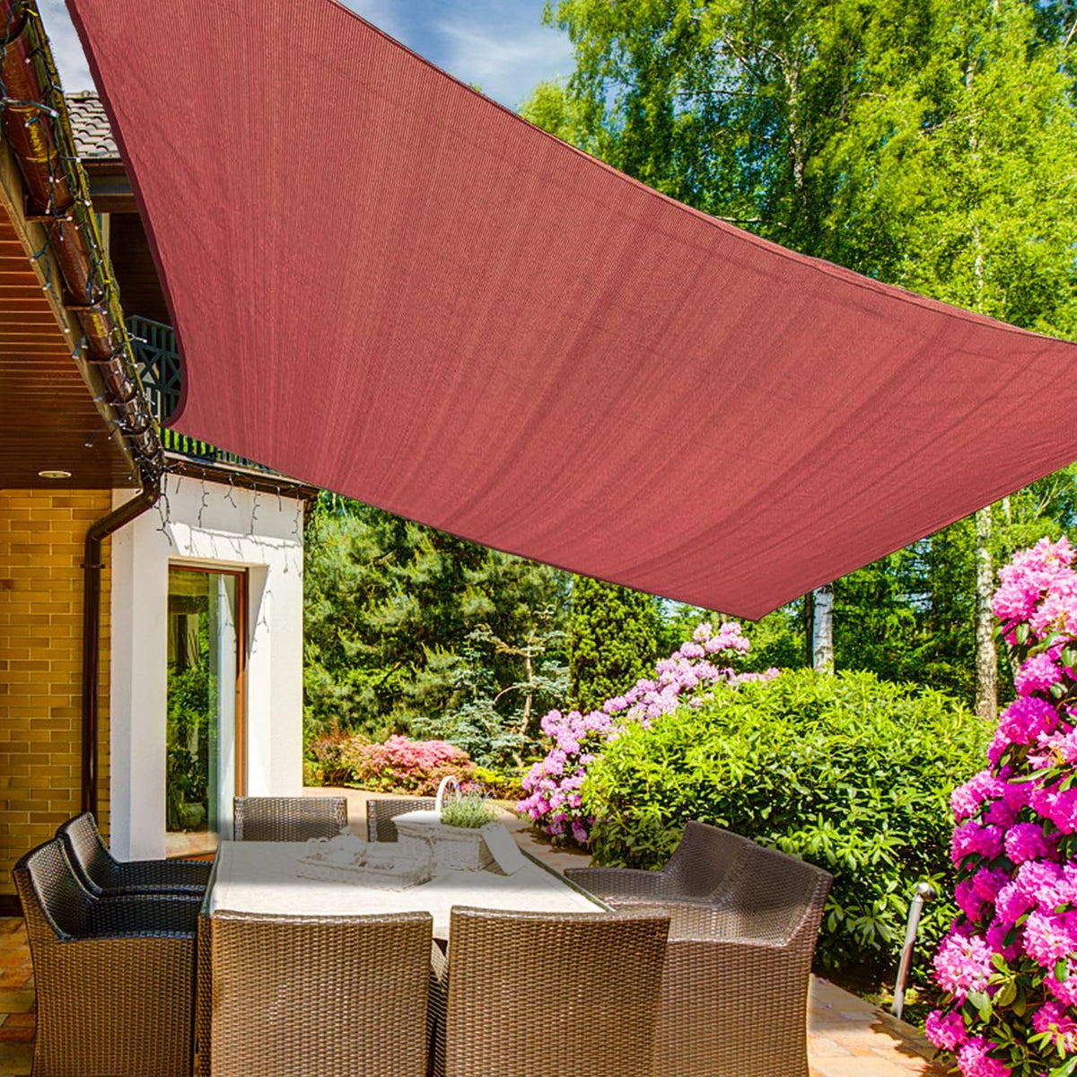KANAGAWA 10'X18' Rust Red Custom Size Sun Shade Sail Rectangle UV Block Canopy Cover for Patio Backyard Lawn Garden Outdoor (Customized Available)