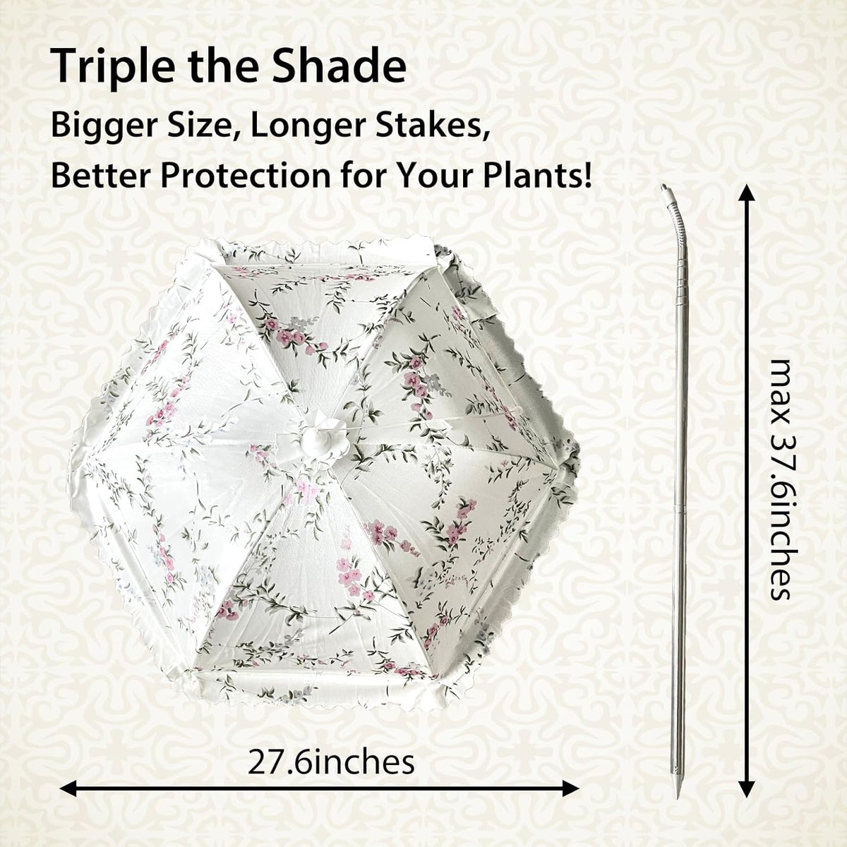 TIMSO Adjustable 3 Pack Plant Shade Umbrella for Outdoor Garden - Sun Protection Cloth & Umbrella for Plants, Potted Plants, and Garden Beds