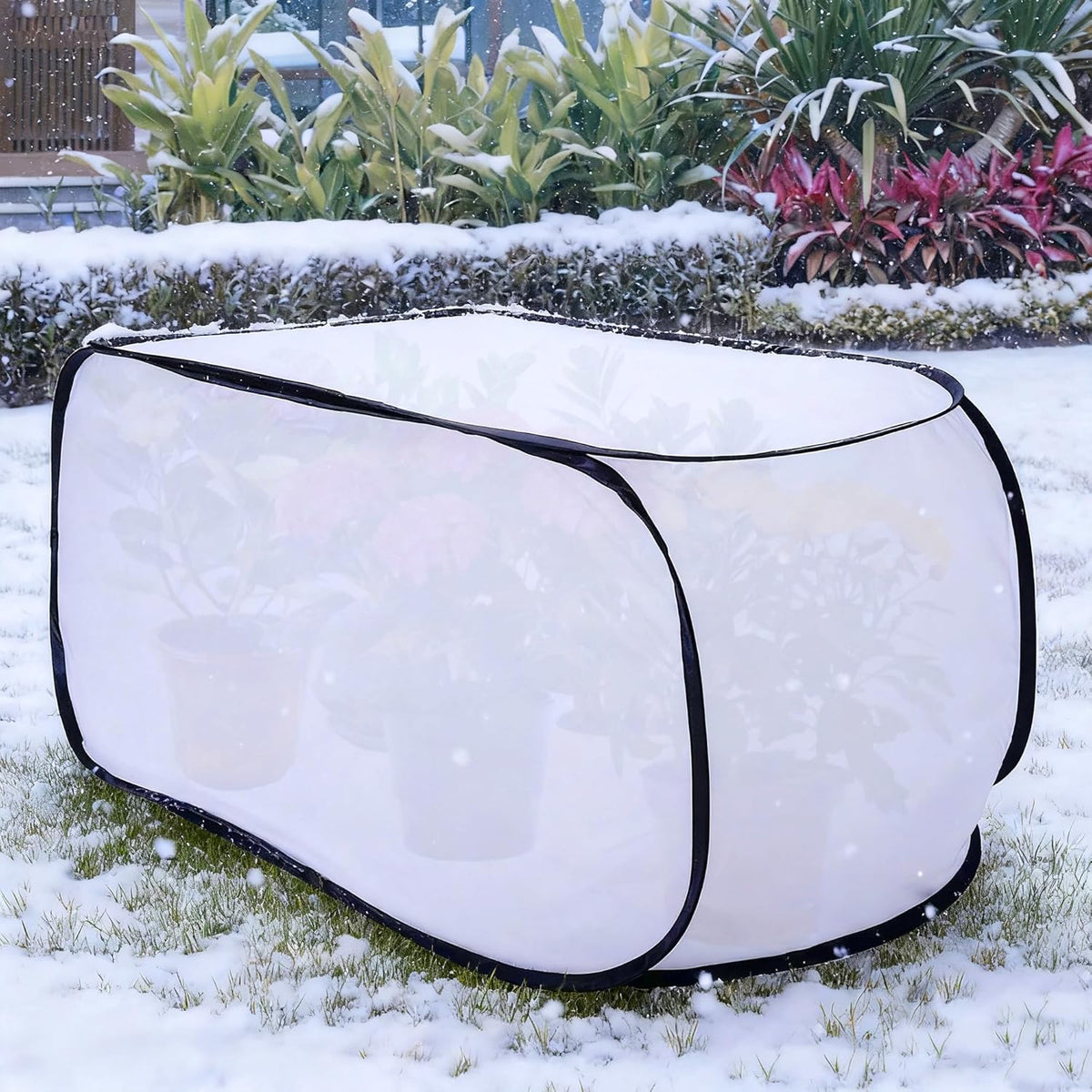 39" x 17" x 17" Pop up Rectangular Frost Protection Plant Cover, Winter Garden Plants Freeze Protection Tent, Warm Garden Bed Plant Protector Enclosure for Snow Frost Protection Indoor & Outdoor