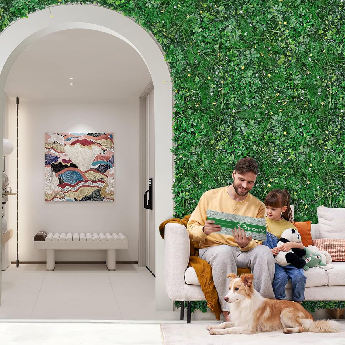 Grass Wall 20"x20" Pack of 16, Artificial Boxwood Panels, Privacy Hedge Fence Screen with UV Protection, Greenery Backdrop for Indoor Home Wedding Decor and Outdoor Garden Backyard