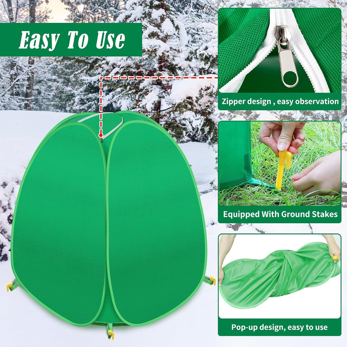 2 Pack Plant Covers Freeze Protection, 28x28x33 Winter Shrub Frost Covers for Outdoor Plants, Warm Plant Protectors Tent for Protecting Fruit Tree Potted Plants and Shrub from Freezing Animals Eating
