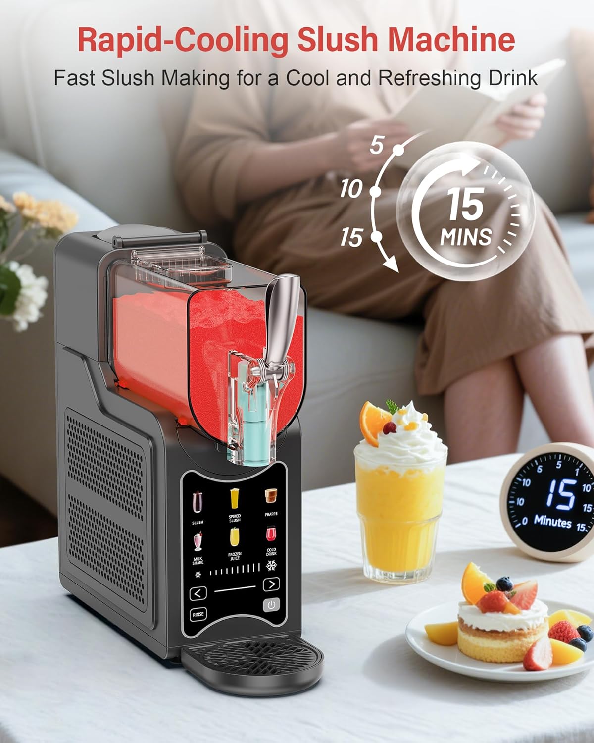 Slushy Maker, Home slush Machine,Premium Slushie Maker | Versatile All-in-One Machine with 5 Pre-Set Programs | Innovative Ice-Free Technology & Silent Auto-Clean