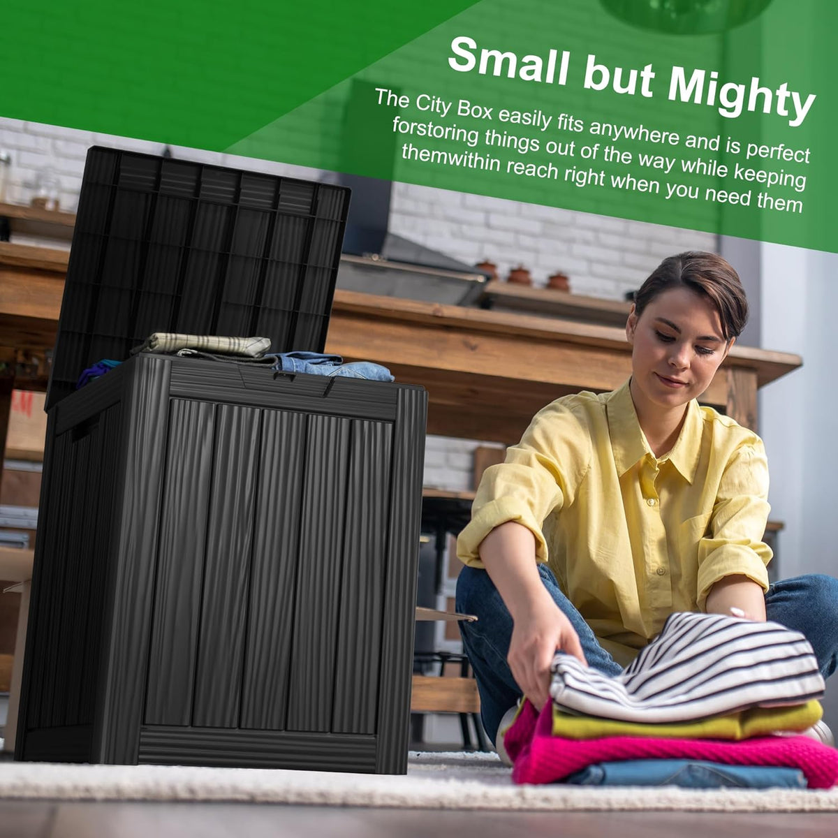 DRATO Deck Boxes, 28 Gallon Outdoor Storage Box for Patio Cushion, Sports Equipment, Garden Tools, Waterproof and UV Resistant, Lockable Black