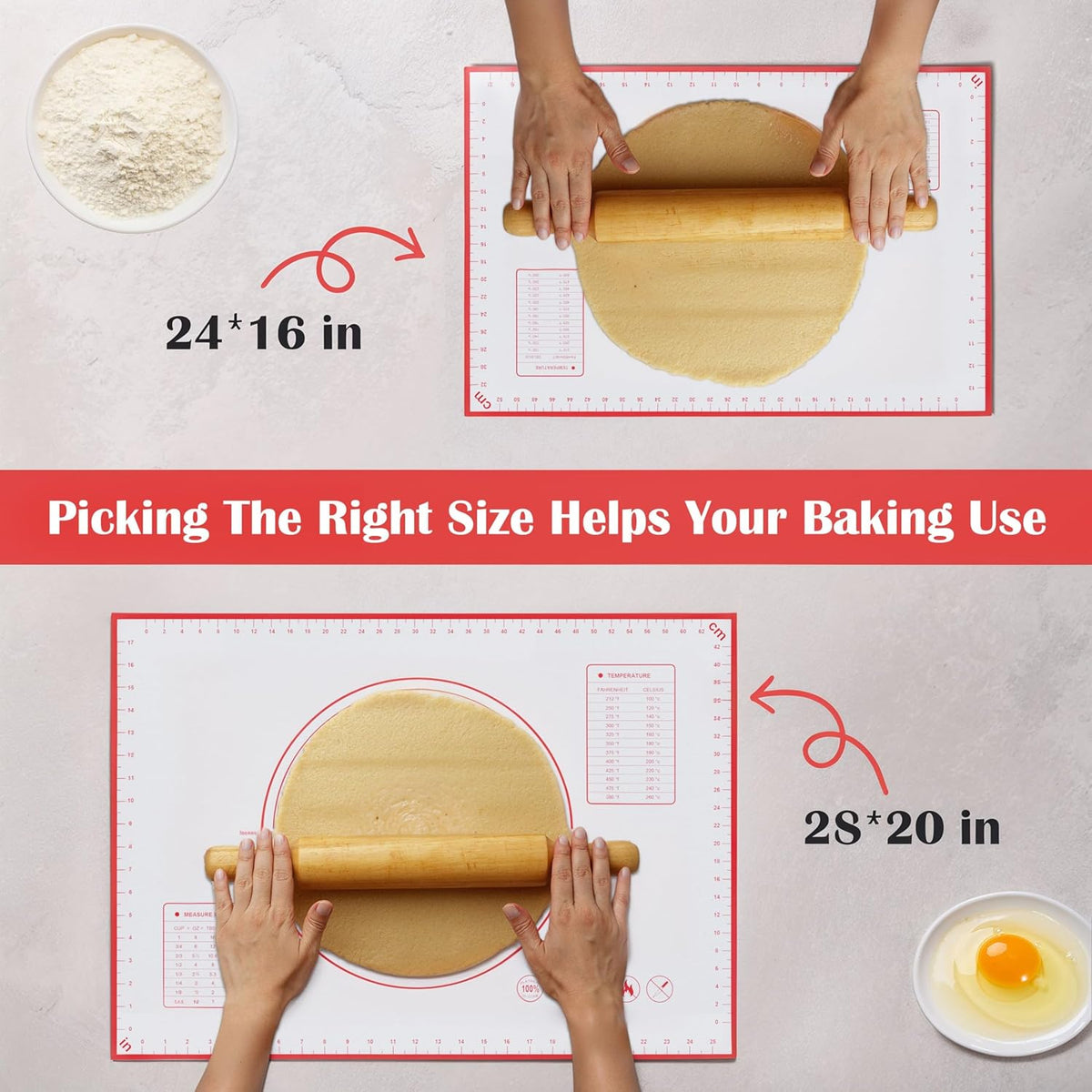 BlueBark 1 PCS - 32"L x 24"W Non-stick Silicone Baking Mat for Pastry & Dough, Sourdough Bread Making Tools, Kitchen Counter, Cooking Enthusiasts