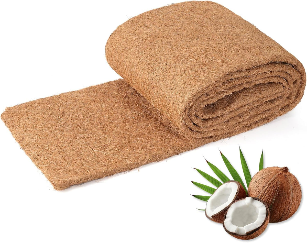Coconut Liners for Planters 24x160 Inch, Natural Coco Liners for Planter Flower Basket, Thick Coco Fiber Mat for Garden Decoration, Hanging Basket, Animal pet pad