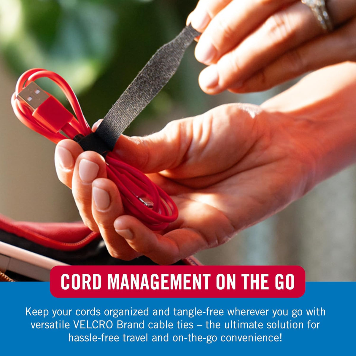 VELCRO Brand Reusable Cable Ties, 100 Pack 6 Inch Cable Management Ties, Cord Wraps for Electrical Cords, Black