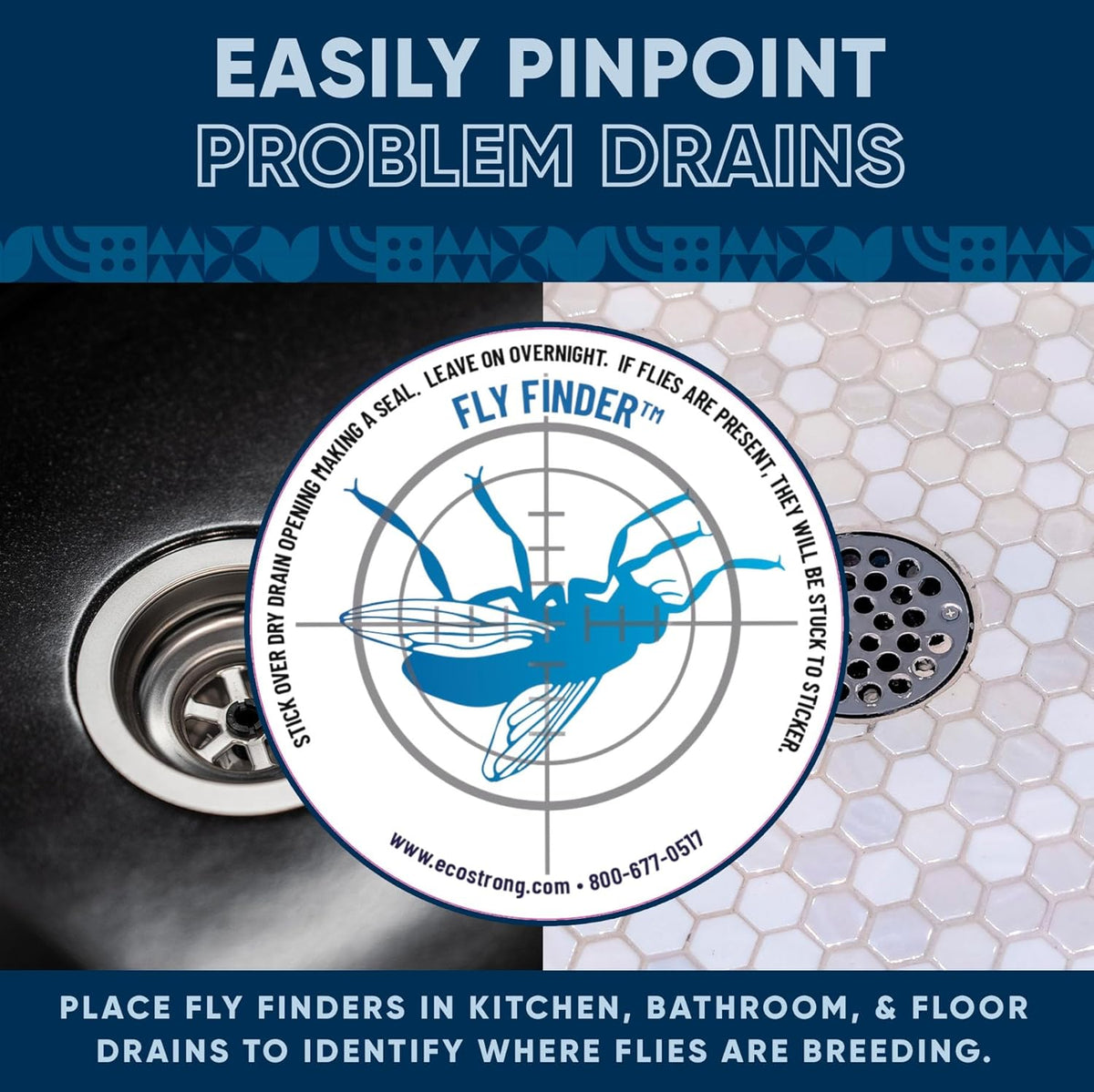Fruit Fly Drain Treatment | Drain Fly Eliminator | Eliminates Gnats, Sewer Flies and More - Works in All Drains - 128 Fl Oz w Fly Finder