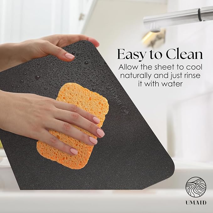 UMAID Pizza Steel for Oven & Grill, 16"x13.4", 1/4" Thick Pre-Seasoned Carbon Steel Baking Steel, Best Fit for Standard 12" Home Pizza, Achieve Restaurant-Quality Crust, Includes Recipe Booklet