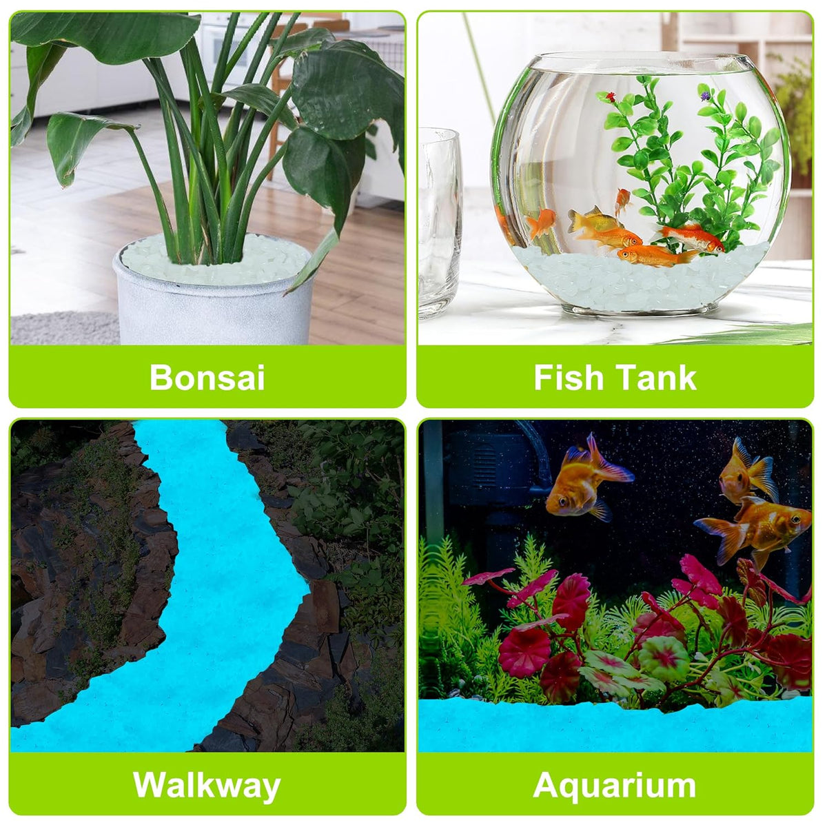 3000pc Glow in The Dark White Stones Luminous Pebbles White Fish Tank Rocks Glow Stones for Garden Glowing Rocks Outdoor Luminous Stone for Fish Tank Patio Aquarium Walkway Driveway,White