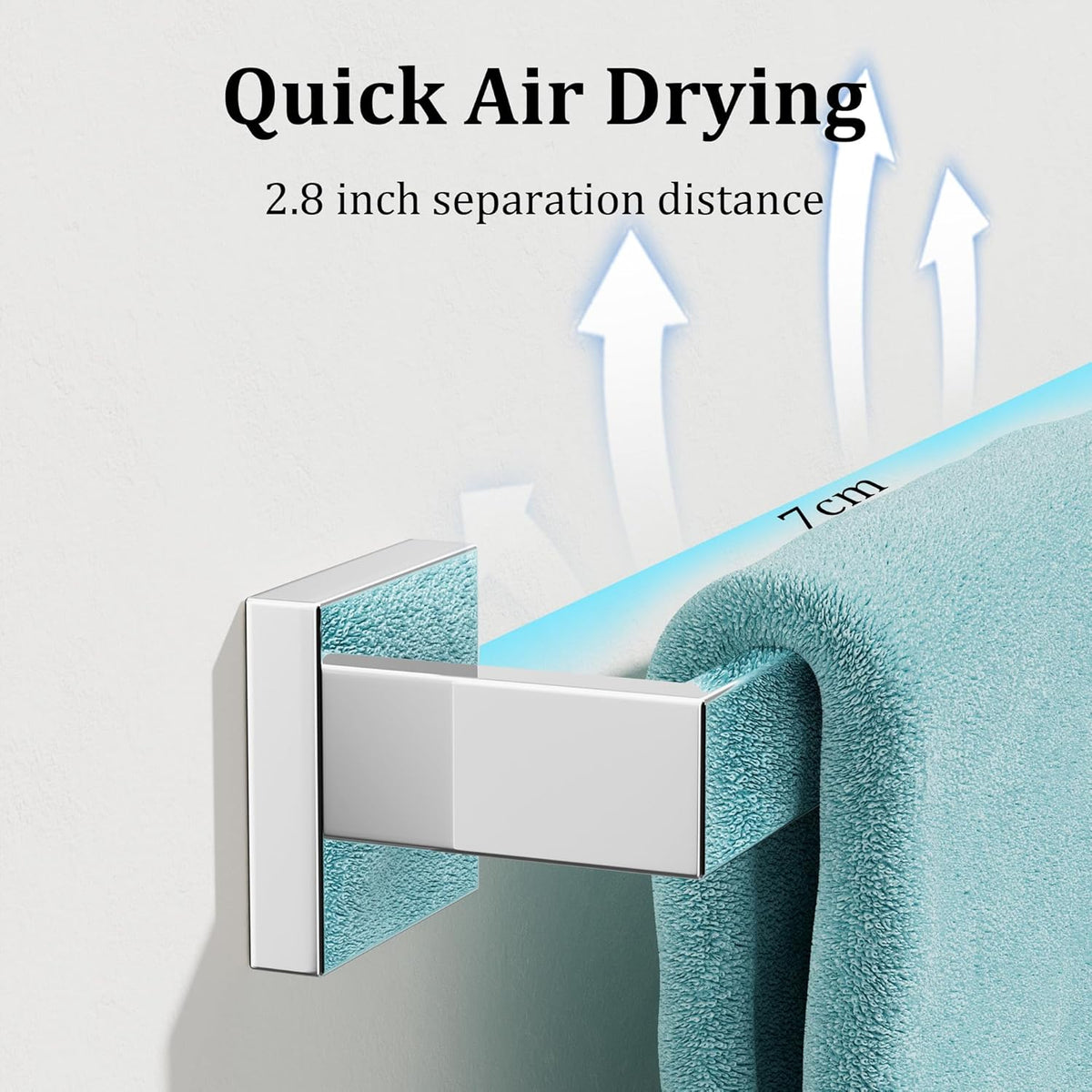 Alise Polished Chrome Towel Bars,11.82 Inch Towel Holder Towel Racks for Bathroom and Lavatory,SUS304 Stainless Steel Hand Towel Hanger Rail Wall Mount,Useable Length 10.04 Inch Towel Bar, GYT030-C