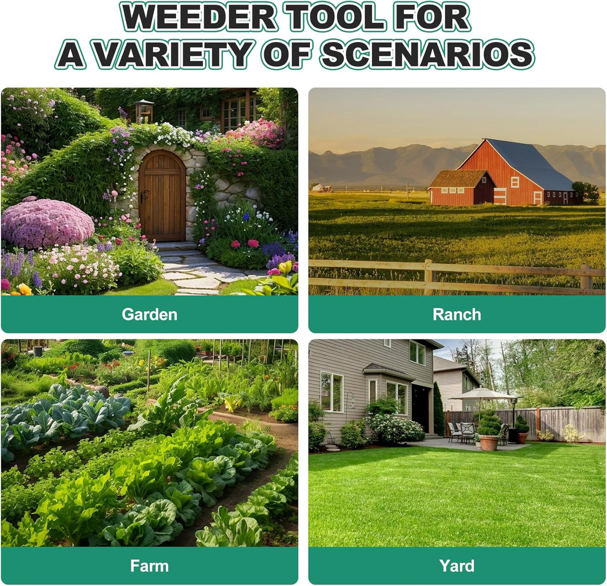 Berry&Bird Triangle Hand Hoe, 15.2'' Winged Weeder Garden Hoes with Short Wood Handle, Gardener Stainless Steel Warren Hoe, Garden Weeder Hoe Tool for Quickly Weeding, Edging and Gardening Tools