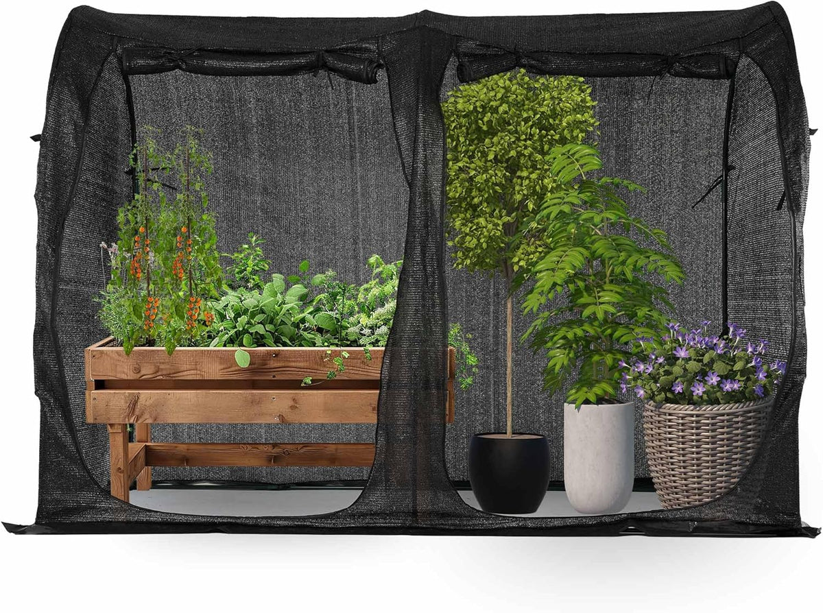 Large Tunnel 8.2'x4' Sunshade Cloth Gardening Net,Easy Set up 6FT Tall Crops Shade Net Cover, UV Resistant Plant 80% Sunblock Net for Vegetables,Fruits and Mini Flower Pot with Stakes and Carry