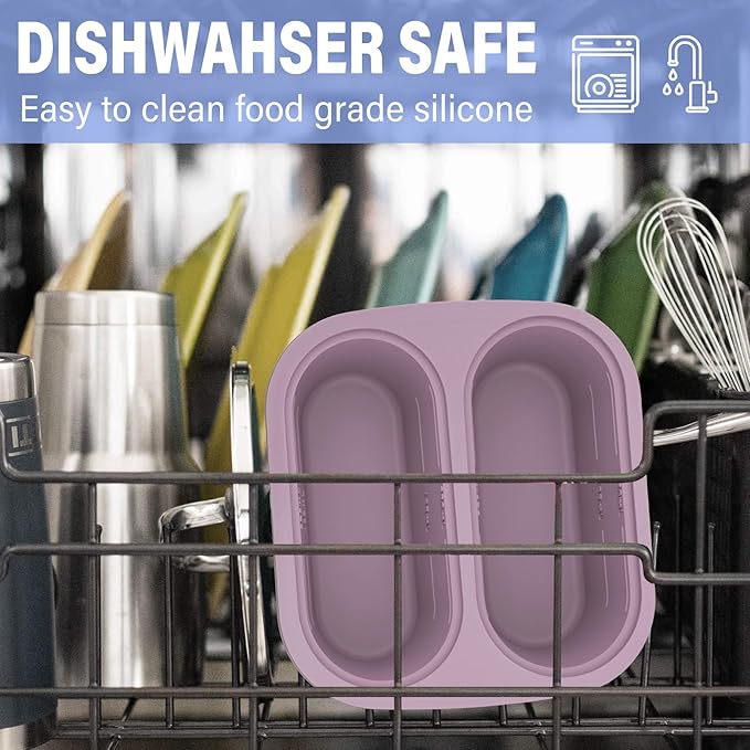 Mossime Silicone Soup Freezer Molds: 1 Cup Silicone Freezer Trays with Lid - 6 Packs Easy Release Soup Freezer Containers - 250ml 125ml Portion Large Cubes for Ice Soup (6, Blue/Purple)