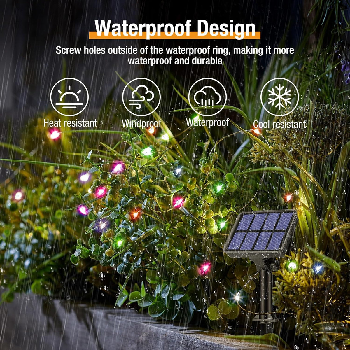 4 Pack Solar String Lights for Outside - 320LED 132FT Solar Fairy Lights Outdoor Waterproof 8 Modes, Copper Wire Solar Powered Twinkle Lights for Tree Garden Christmas Wedding Party Decor, Multicolor