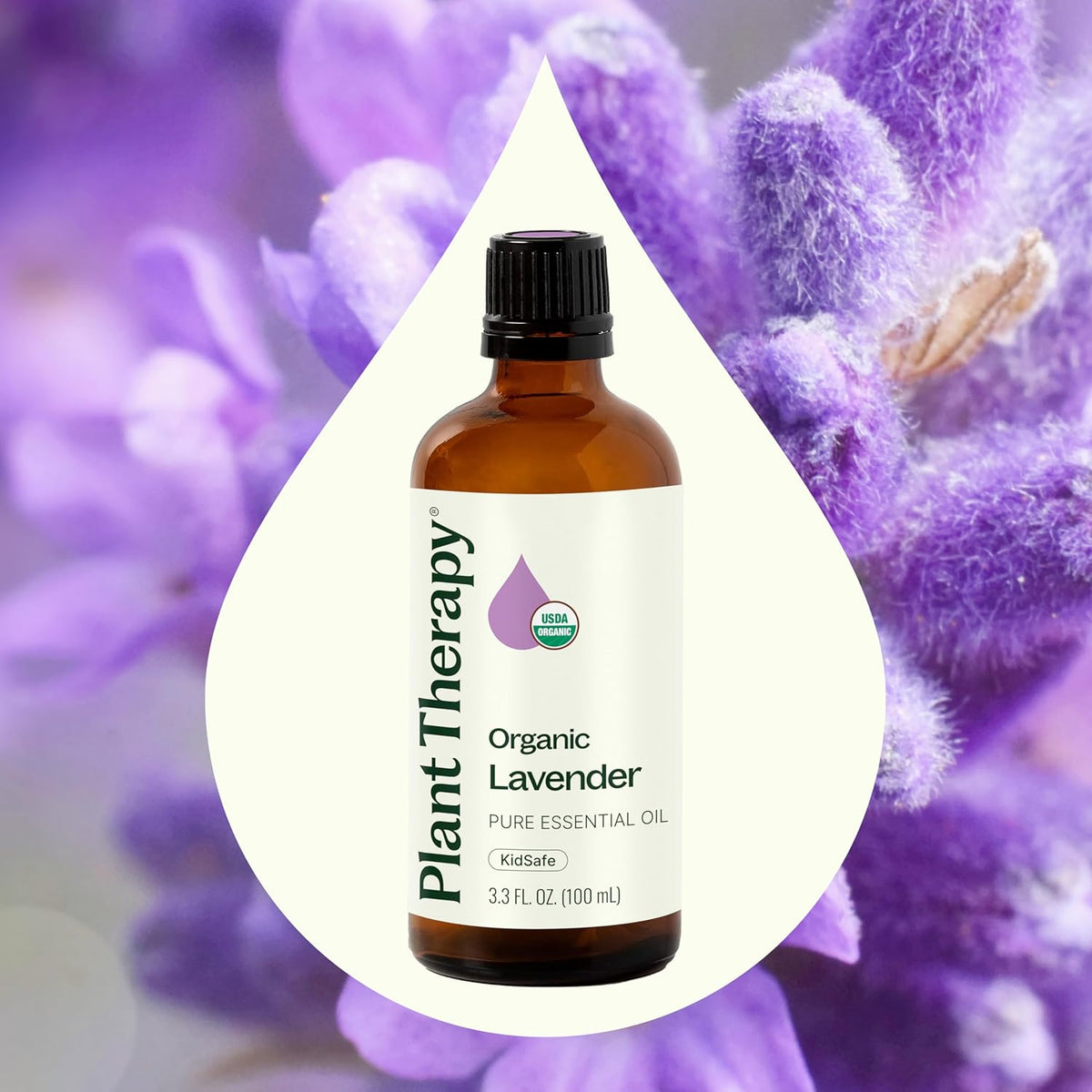 Plant Therapy Organic Lavender Essential Oil 100% Pure, USDA Certified Organic, Undiluted, Natural Aromatherapy, Therapeutic Grade 100 mL (3.3 oz)