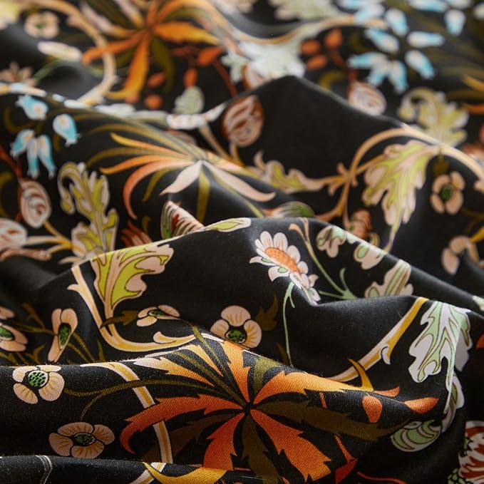 Vintage Floral Comforter Set Twin XL Botanical Flowers Pattern Paisley Comforter with 2 Pillowcases Soft Fluffy Lightweight Floral Bedding Set Vibrant Bohemian Flowers Comforter Set for All Seasons