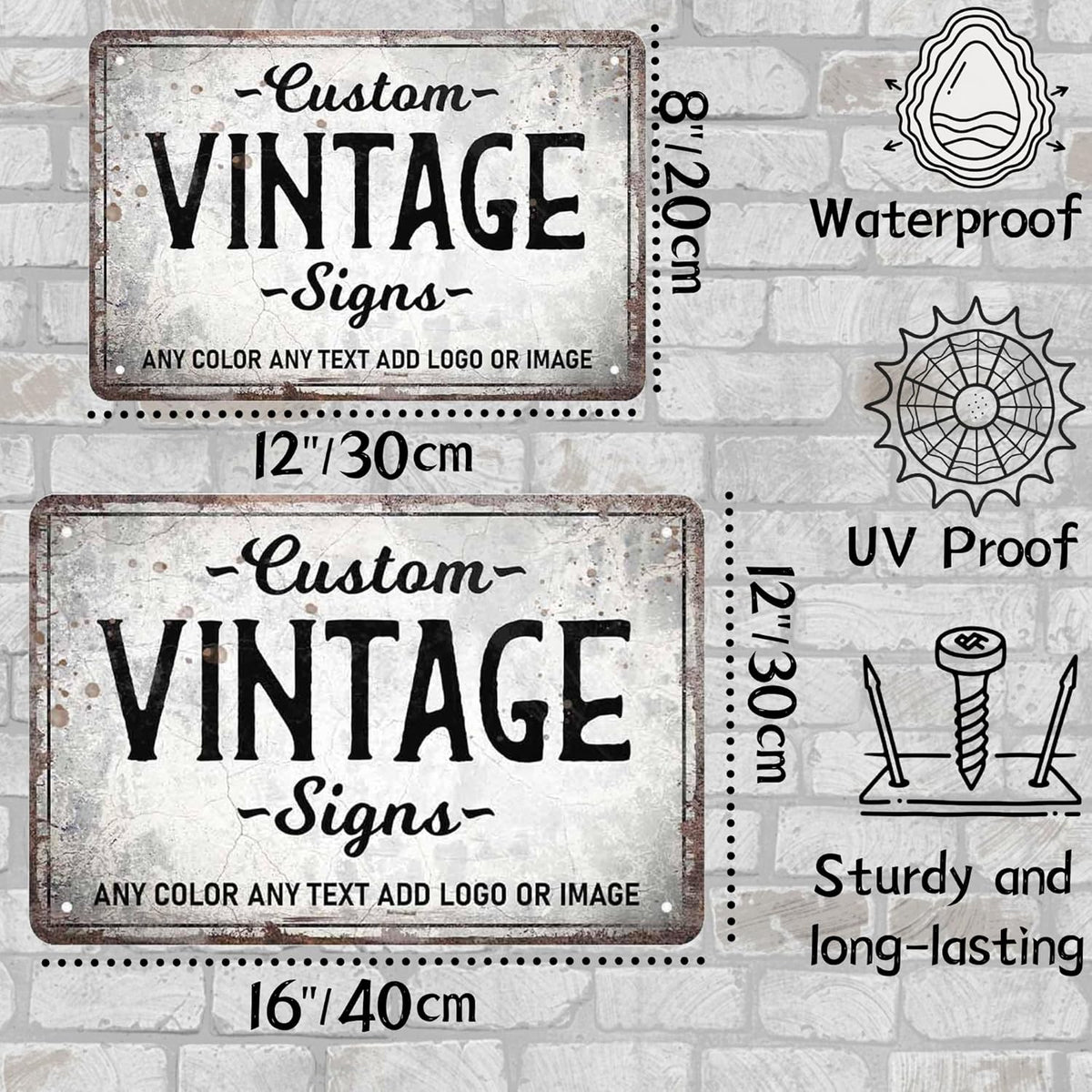 D-Story Personalized Metal Sign, 12.0 inches x 8.0 inches, Modern Decorative Signage, Custom Text, Rust and Fade Resistant, Office, Home, Delivery Signs